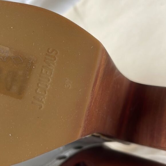 Jacquemus Les Bottes Sabots Hautes Over-the-Knee Boots White Leather Clog Heel U - Picture 11 of 14